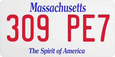 MA license plate 309PE7