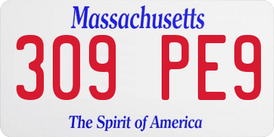 MA license plate 309PE9