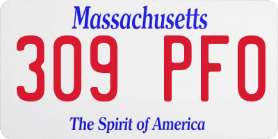 MA license plate 309PF0