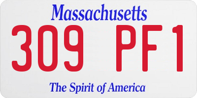 MA license plate 309PF1