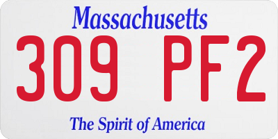 MA license plate 309PF2