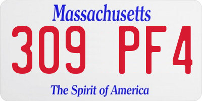 MA license plate 309PF4