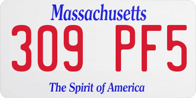 MA license plate 309PF5