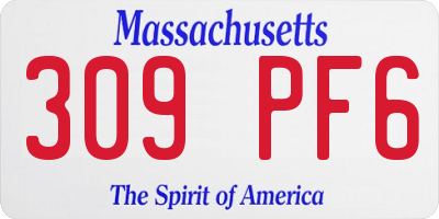 MA license plate 309PF6