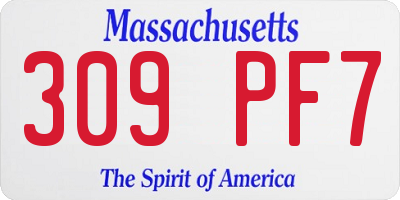 MA license plate 309PF7