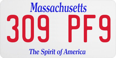 MA license plate 309PF9
