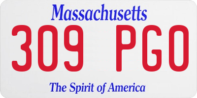 MA license plate 309PG0