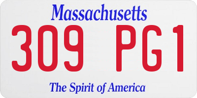 MA license plate 309PG1