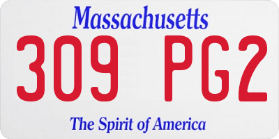 MA license plate 309PG2