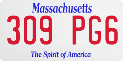 MA license plate 309PG6