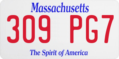 MA license plate 309PG7