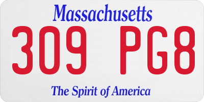 MA license plate 309PG8