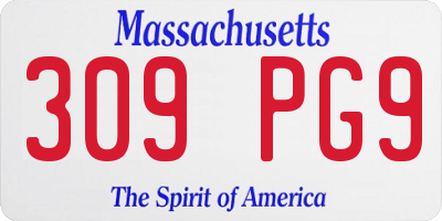MA license plate 309PG9