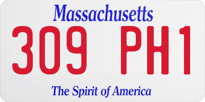 MA license plate 309PH1