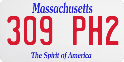 MA license plate 309PH2