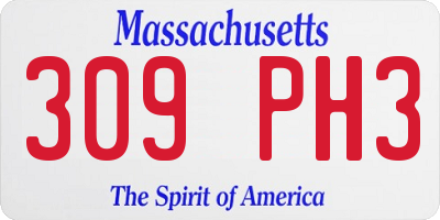 MA license plate 309PH3