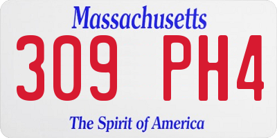 MA license plate 309PH4