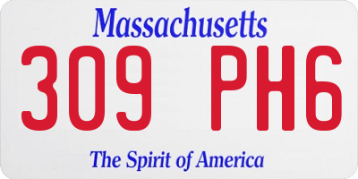 MA license plate 309PH6