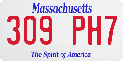 MA license plate 309PH7