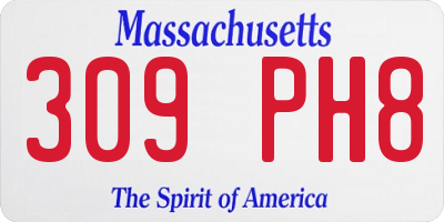 MA license plate 309PH8