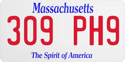 MA license plate 309PH9