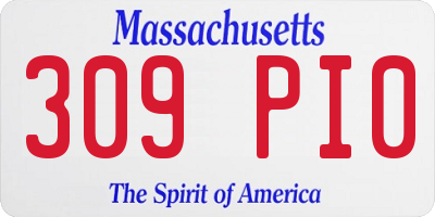MA license plate 309PI0