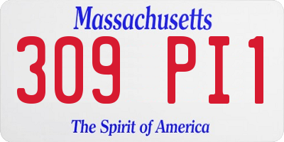 MA license plate 309PI1