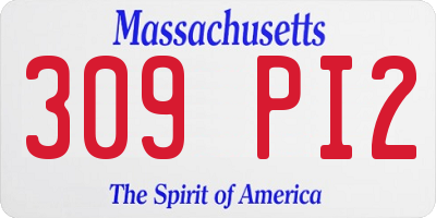 MA license plate 309PI2