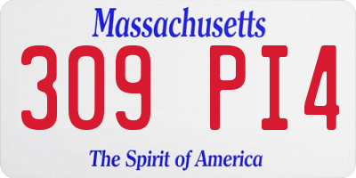 MA license plate 309PI4