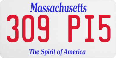 MA license plate 309PI5