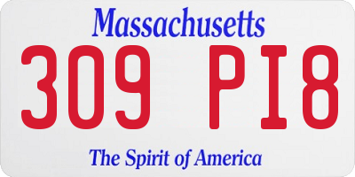 MA license plate 309PI8