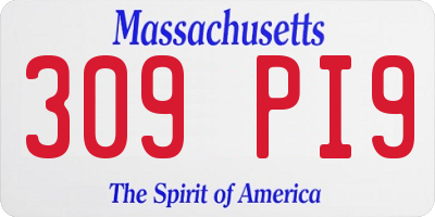 MA license plate 309PI9