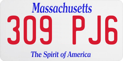 MA license plate 309PJ6
