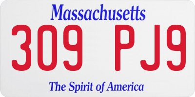 MA license plate 309PJ9