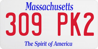 MA license plate 309PK2