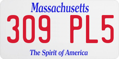 MA license plate 309PL5