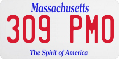 MA license plate 309PM0