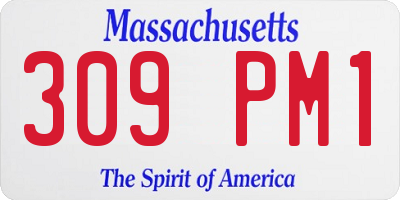 MA license plate 309PM1