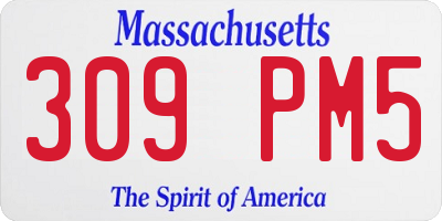 MA license plate 309PM5