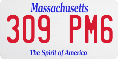 MA license plate 309PM6