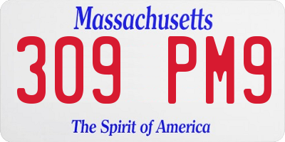MA license plate 309PM9