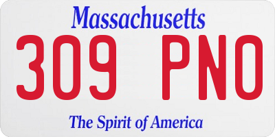 MA license plate 309PN0