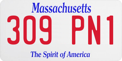 MA license plate 309PN1