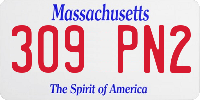 MA license plate 309PN2