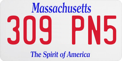 MA license plate 309PN5