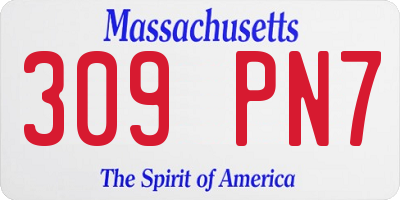 MA license plate 309PN7