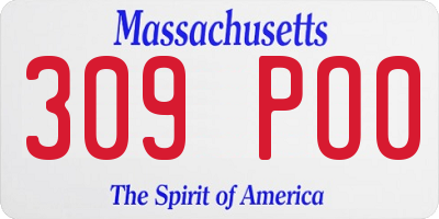 MA license plate 309PO0