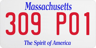 MA license plate 309PO1