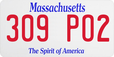 MA license plate 309PO2