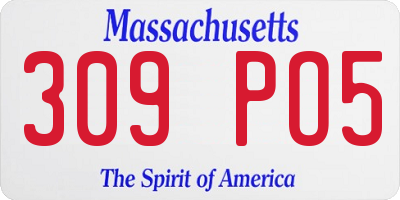 MA license plate 309PO5